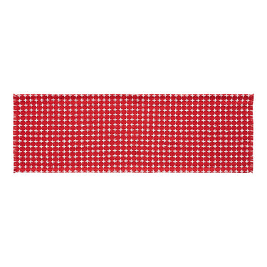 Gallen Red White Runner Fringed 12x36 - The Fox Decor